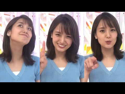 フジテレビ 井上清華 アナの青いニットが可愛すぎる!スマイルチャージ【めざましテレビ】