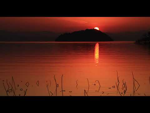 【自然の音と4K 映像】琵琶湖の夕日 日没後の残照の色変化を楽しむ動画 3時間 Relaxing Nature Sounds 3 hour