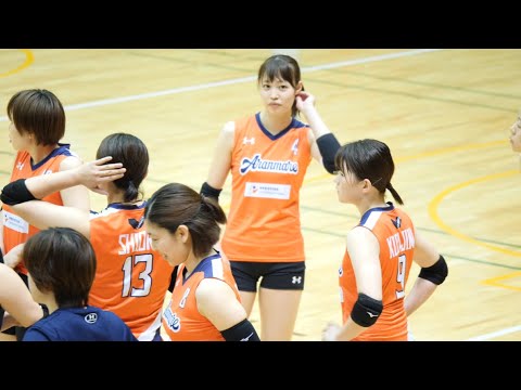 【女子バレー】菅原里奈 試合前練習 KUROBEアクアフェアリーズvsアランマーレ 2021V・SUMMER LEAGUE 20210625