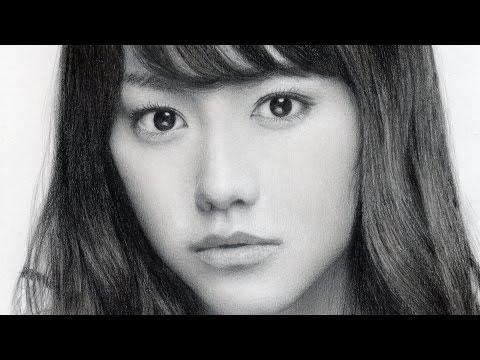 鉛筆画 桐谷美玲 完成までの一部始終 動画 早送り / Pencil drawing/ Mirei Kiritani/ Portrait/ How To Draw