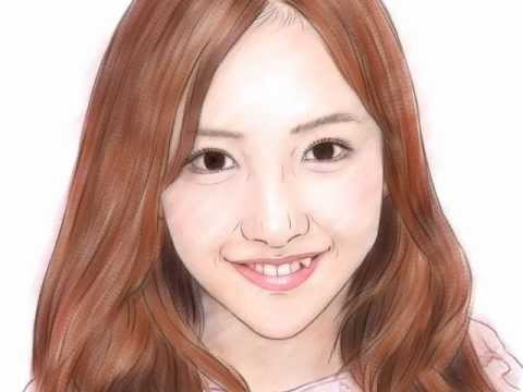 Drawing of AKB48 板野友美 - 似顔絵の描き方
