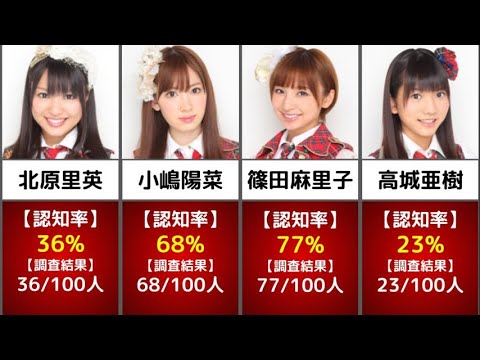 【AKB48】全盛期メンバーの知名度を100人に聞いてみた【ポニーテールとシュシュ選抜16名編】