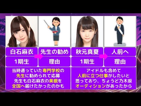 【乃木坂46】乃木坂加入&オーディション理由が様々すぎた【1期生・Part.1】