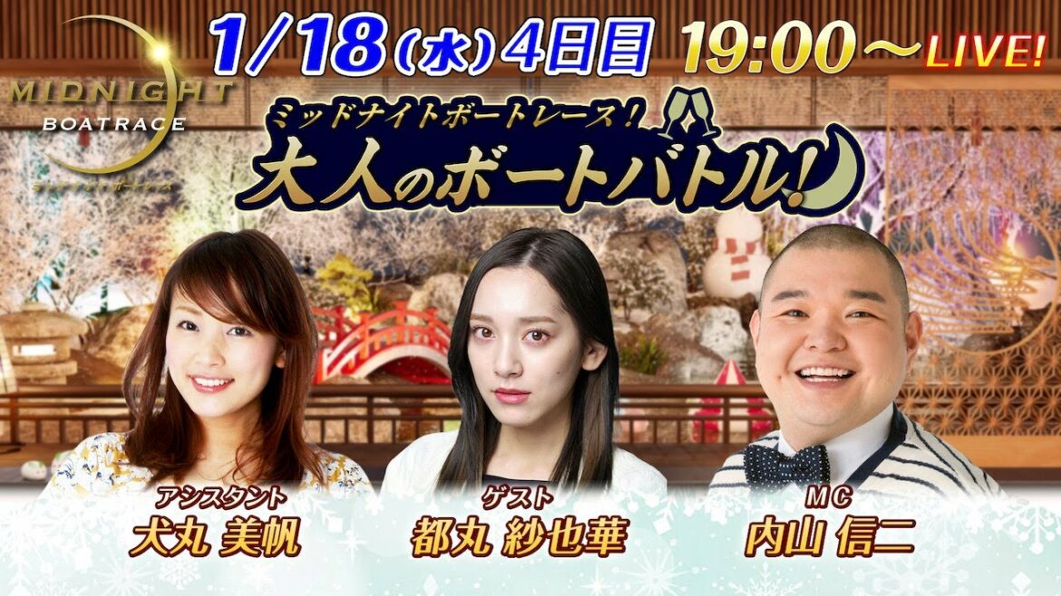 ミッドナイトボートレースライブ 大人のボートバトル!4日目|内山信二 都丸紗也華|1月18日(水)19:00~|ボートレース大村