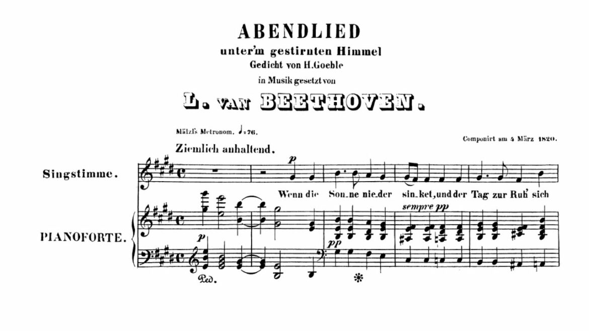 Beethoven: Abendlied unter'm gestirnten Himmel, WoO 150 (with Score)