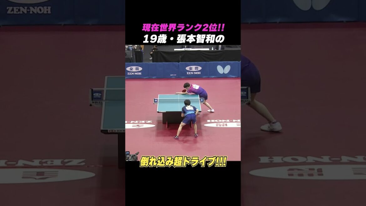 【キワッキワ】篠塚大登も手が出ない..張本智和の倒れ込みドライブ🤸♂️💥|#Shorts
