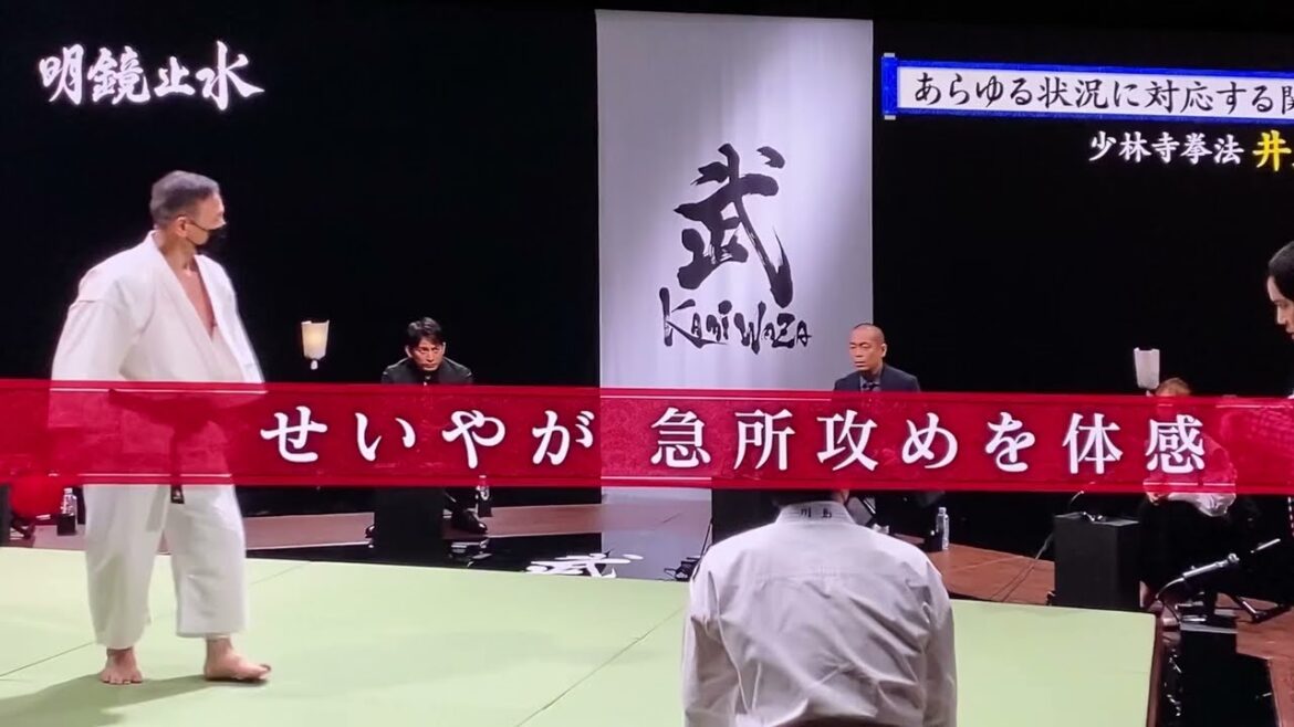 明鏡止水武のKAMIWAZA神技霜降り明星のセイヤが悲鳴ギーやっ少林寺拳法の技法と教えが実演解説MCジャニーズ岡田准一さん武術翻訳家一部分