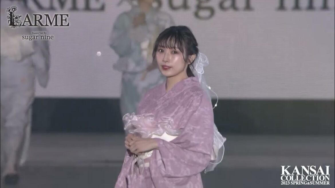 渡辺梨加 浴衣で関コレ出演 sugarnine×LARME【関西コレクション 2022 A/W 】
