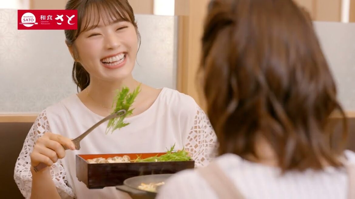 和食さと動画 新TVCM「渋谷凪咲が食べる【さと式焼肉】ワイワイ篇」