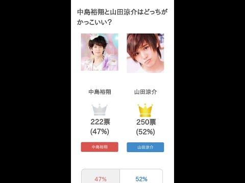 中島裕翔と山田涼介はどっちがかっこいい?【投票結果】 #Shorts