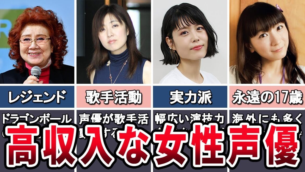 【レジェンド】高収入な女性声優5選【実力派】
