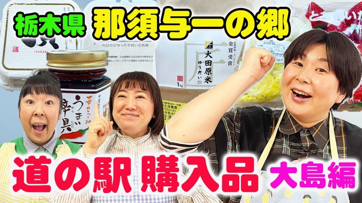 【購入品紹介】森三中大島が道の駅で買ってきたご飯のお供が美味すぎた!/高級たまご/お米/魔法のタレ/栃木県/那須与一の郷【ご飯のお供】