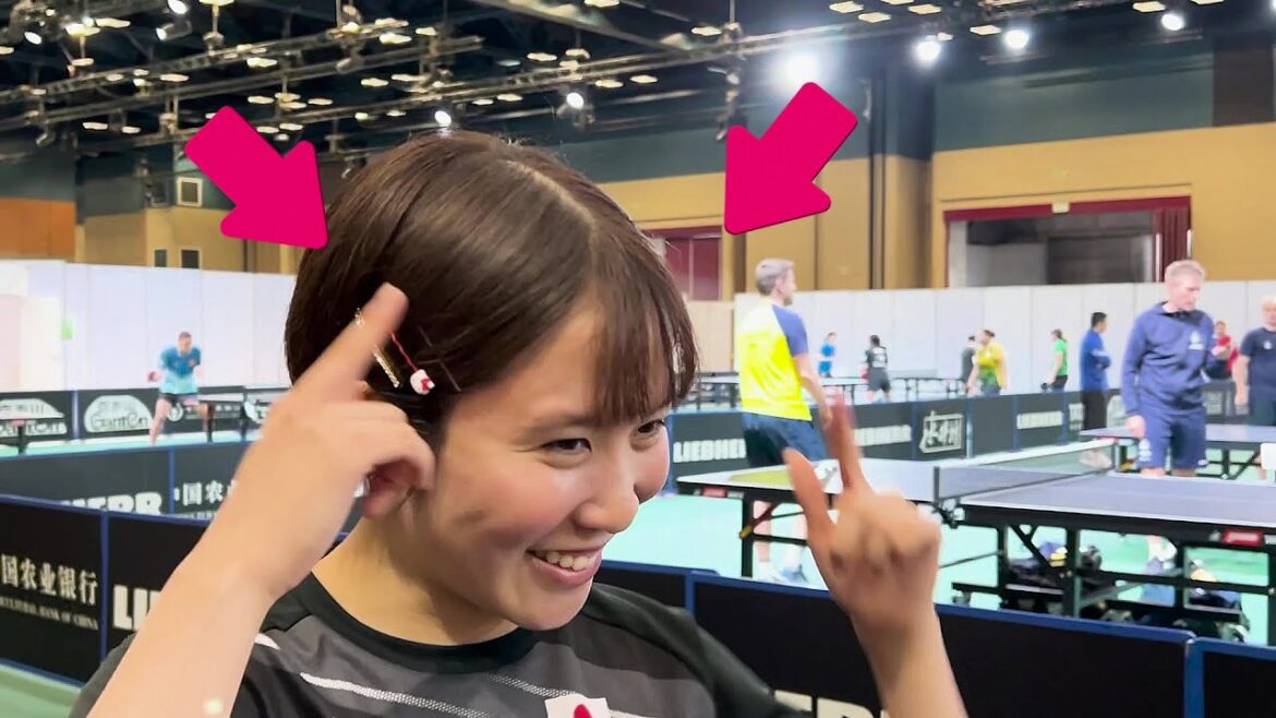 【オフショット】平野美宇選手のピンはキティちゃん💕|世界卓球2023南アフリカ