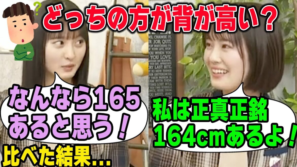 164cmあると言い張る遠藤さくらと清宮レイが身長を比べた結果…【文字起こし】乃木坂46