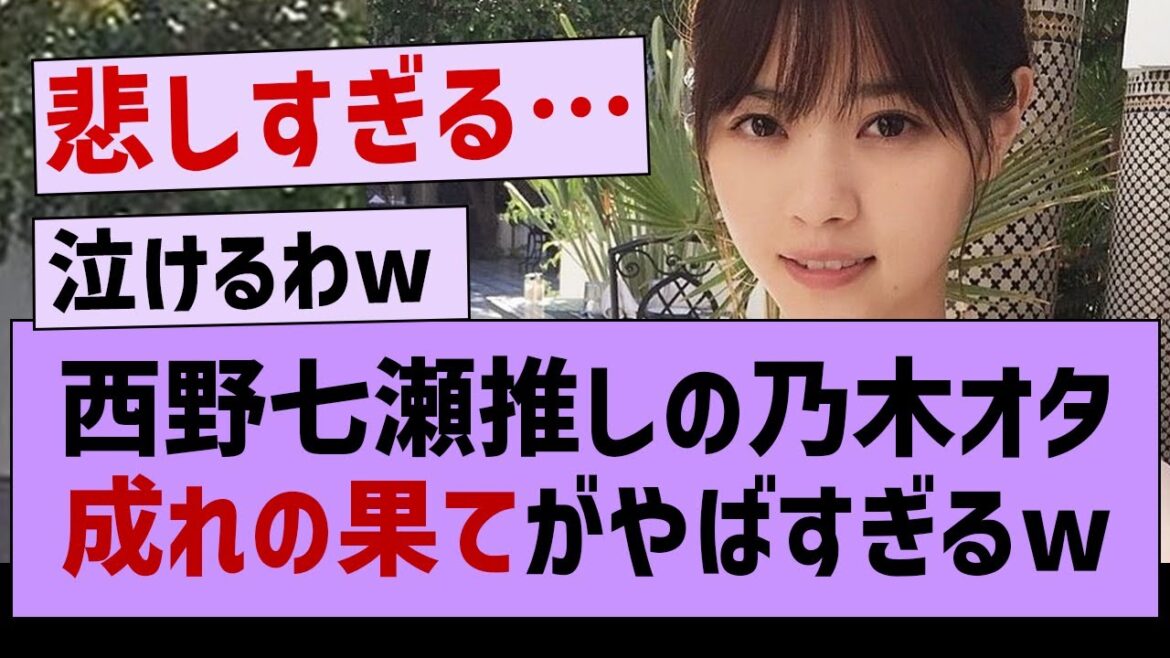 西野七瀬推しの乃木オタ成れの果てが悲惨すぎるw【坂道オタ反応集・西野七瀬】