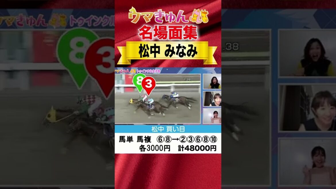 【伝説の神回】ウマきゅん史上 最高払戻額!! 松中みなみさん 馬単・馬複で帯封ゲット!!【衝撃の結末】