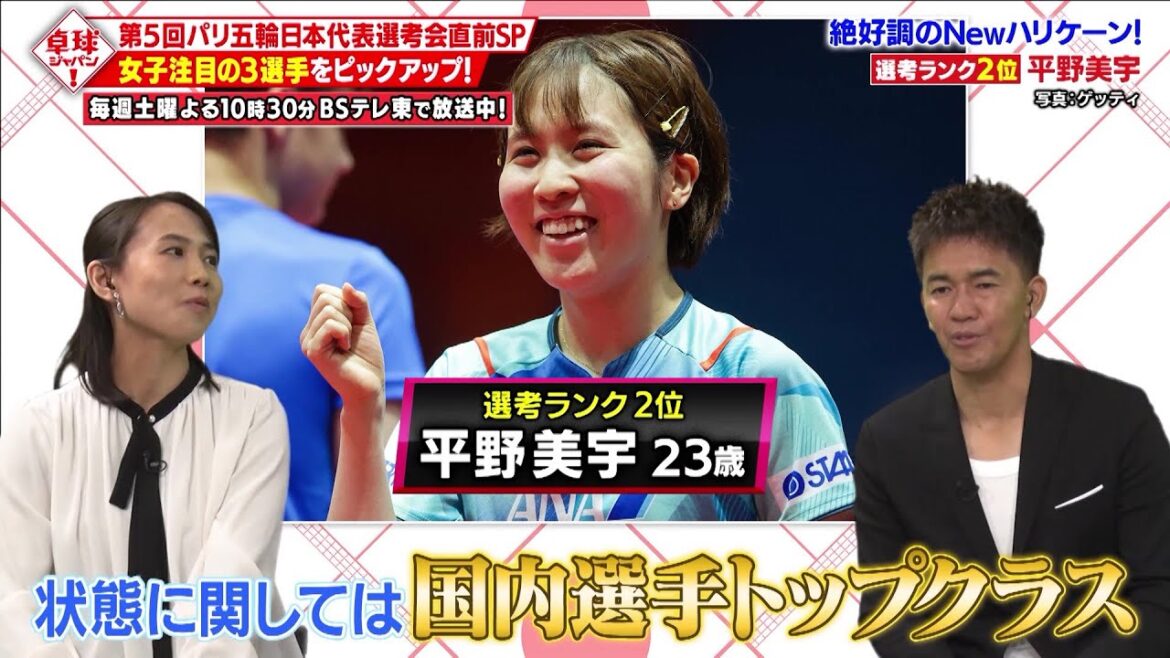 【注目の3選手】世界女王撃破!絶好調のNewハリケーン “平野美宇” 第5回パリ五輪日本代表選考会|卓球ジャパン!