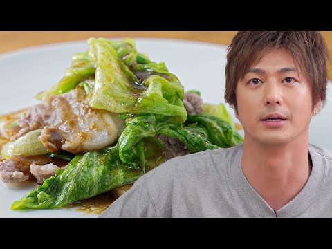 【茹でるだけ!】豚バラレタスのソースが一級品なカンタン中華!止まらない美味しさです!