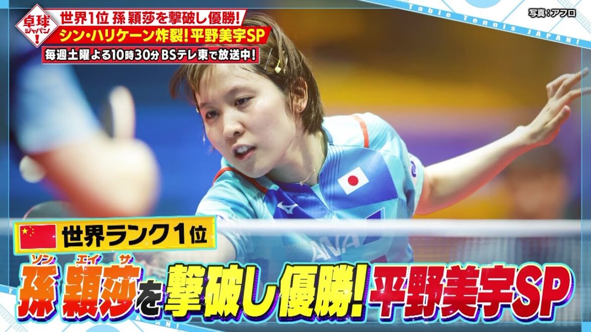 【公式】平野美宇が世界1位の孫穎莎を撃破し優勝!水谷隼、平野早矢香が優勝マッチを徹底解説!|卓球ジャパン!2023年8月5日