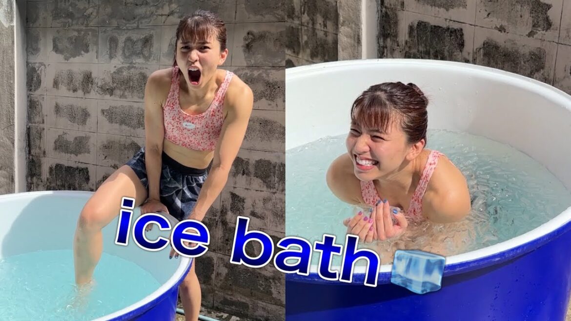 キンキン🥶🧊…氷風呂初挑戦🧊🧊❄️