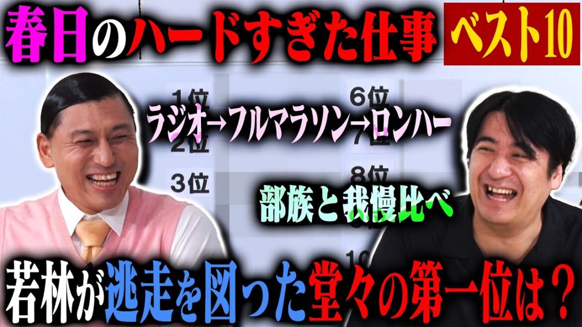 【トーク】オードリー春日に弱音を吐かせたハード仕事ベスト10!芸能界随一の忍耐力を誇る春日が、つい弱音を吐いてしまった仕事とは?