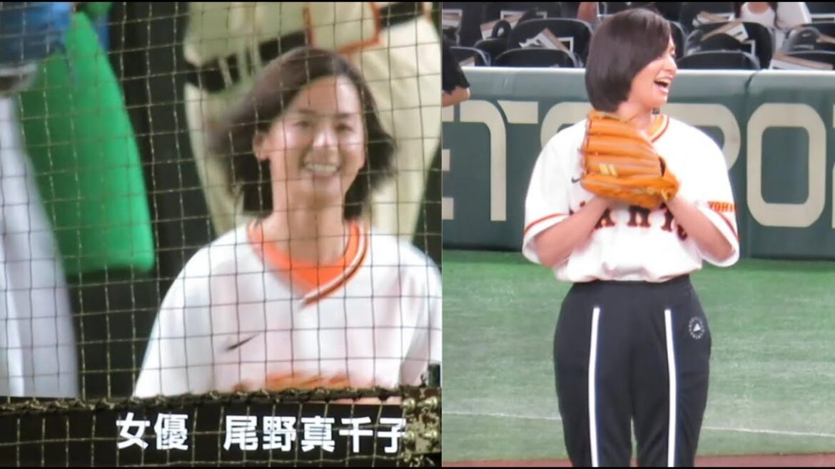 尾野真千子さんの始球式で場内どよめく 中山礼都がちゃっかりw 2023.8.10