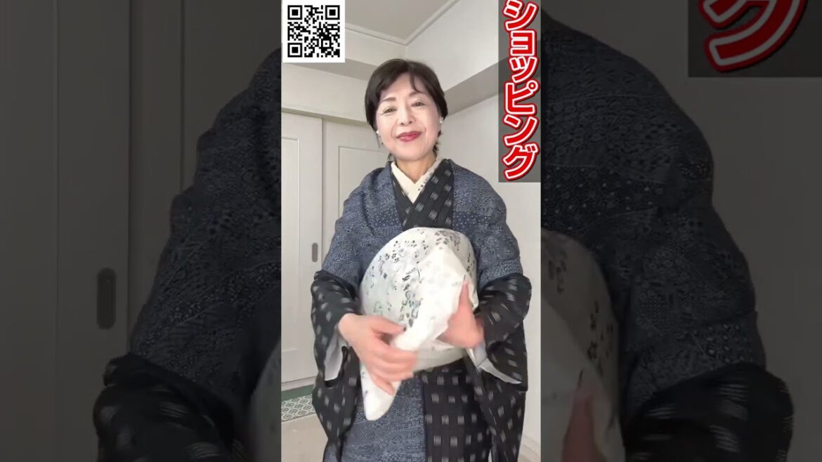 【ショッピング】阿波藍天然灰汁発酵建江戸型染 大澤一雄作と4本の袋帯コーデ#shopping #kimono #きもの人 #shorts