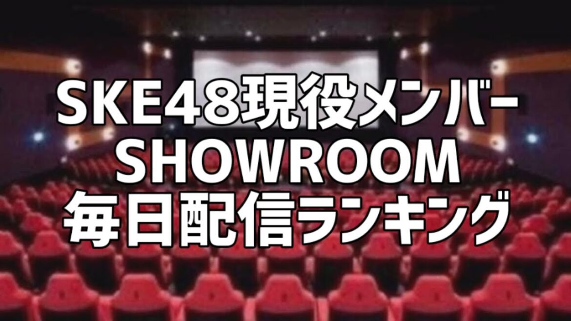 SKE48現役メンバーSHOWROOM毎日配信ランキング