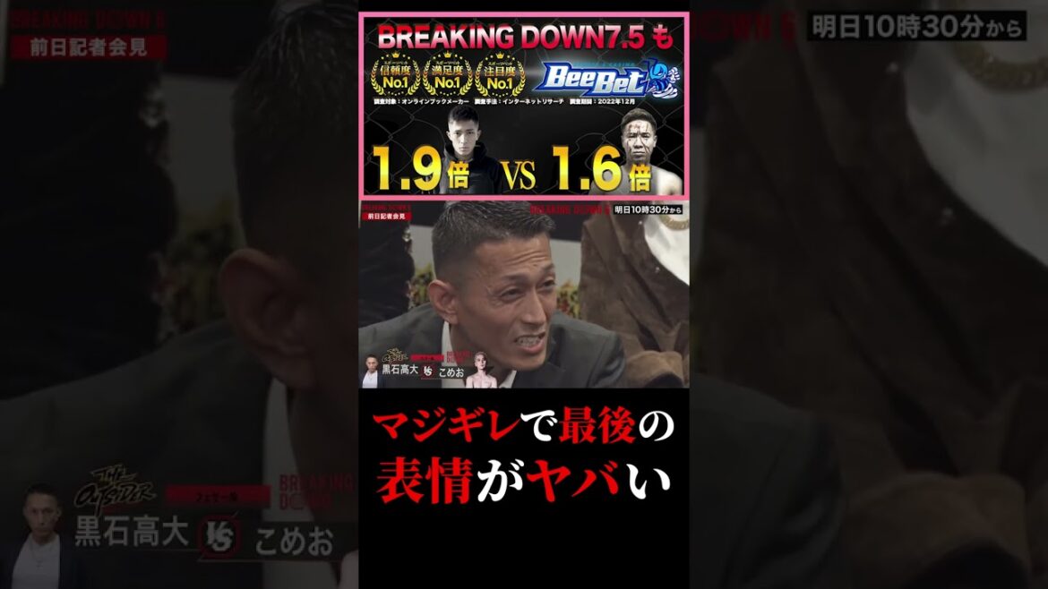 こめお黒石高大に本気でブチギレられる!最後の表情がマジすぎる!BREAKINGDOWN6 #shorts