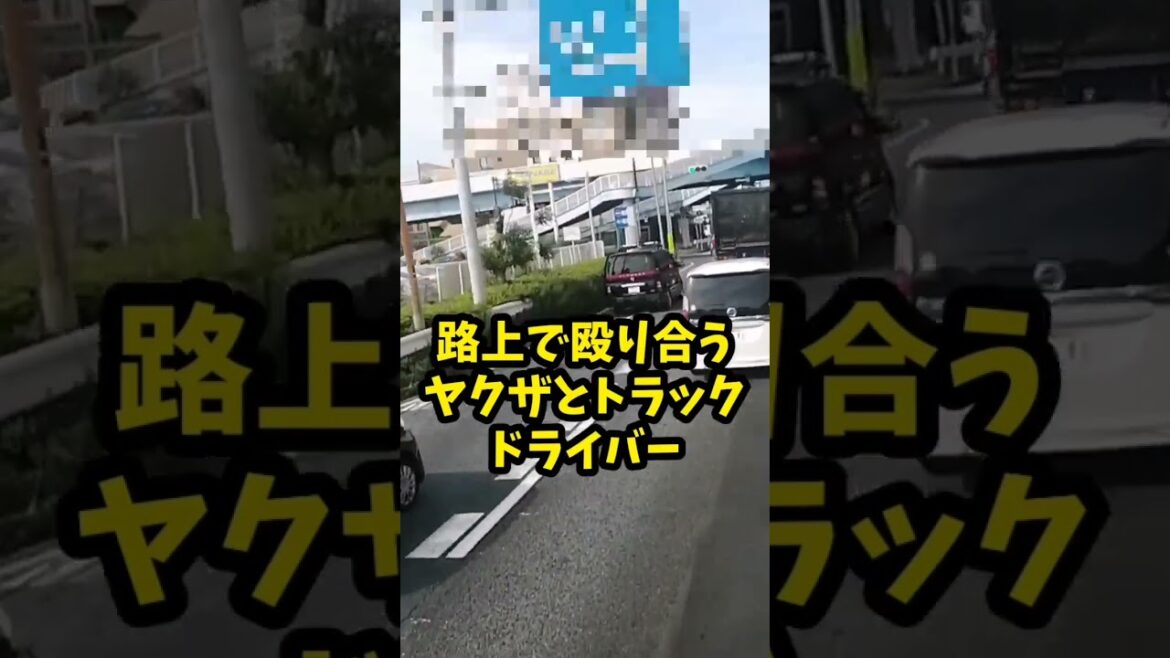 路上トラブル…殴り合いの喧嘩するヤクザとトラックドライバー!!