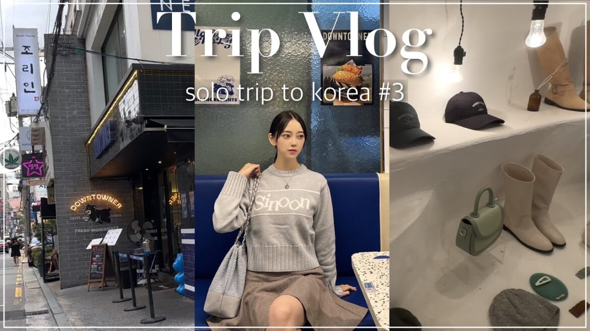 🪽korea vlog🪽3泊4日 day3♡肌管理/弘大でお買い物/美味しいハンバーガー/ファンの方に遭遇!