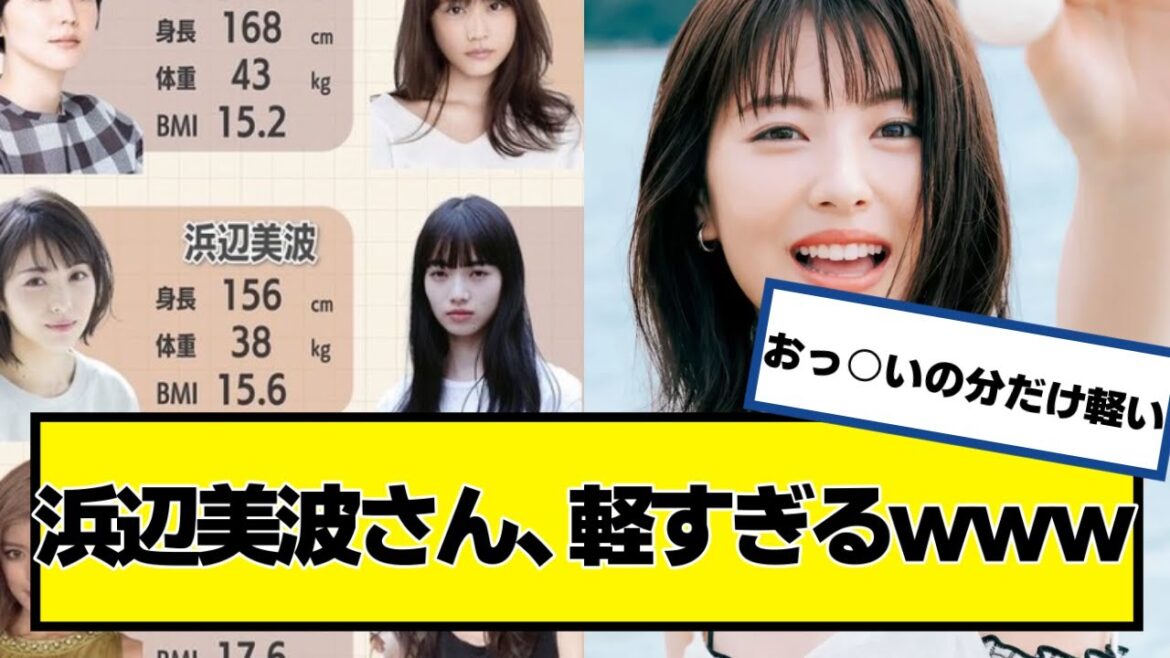 浜辺美波さん、軽すぎるwwwww米食え!!【ネットの反応】#美女bra #浜辺美波