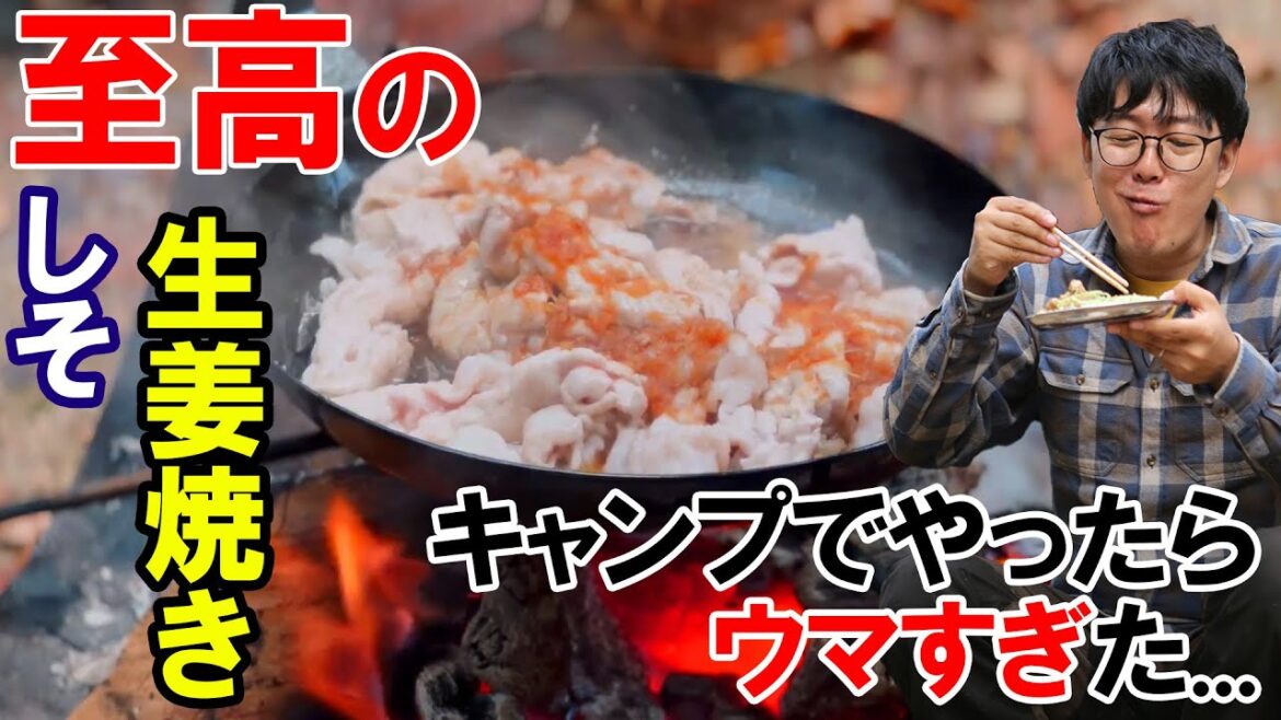 【激うま】キャンプで豚肉生姜焼きしてみた 豚肉1話 #キャンプ飯 #キャンプ #キャンプギア