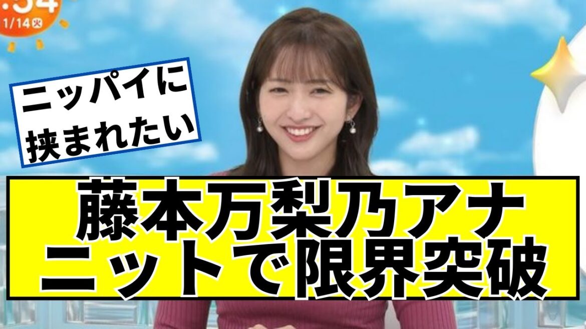 藤本万梨乃アナ、ニットが最高すぎるww【2ch5chなんjネットの反応】