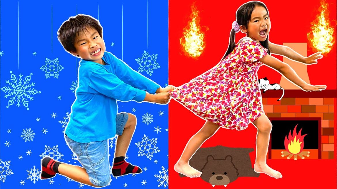 【寸劇】冷たい VS 熱い!暑がり男子と寒がり女子のチャレンジ!勝つのはどっち? Hot vs Cold Challenge かえであーたん
