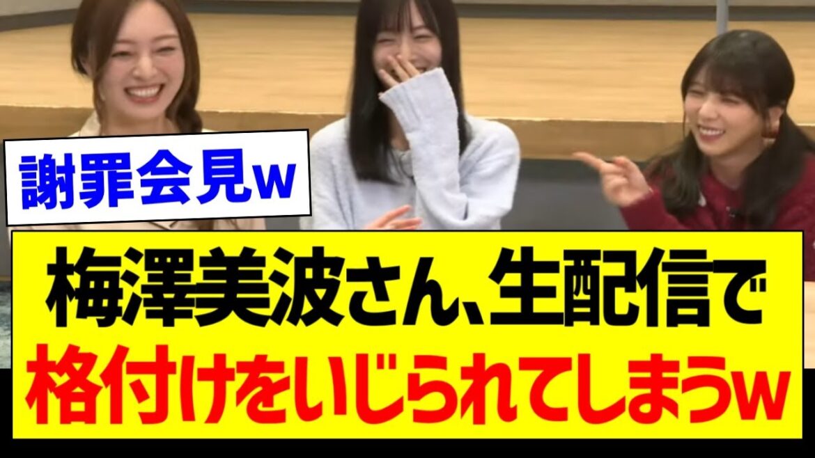 梅澤美波さん、生配信で格付けをいじられてしまうw【乃木坂46・坂道オタク反応集】