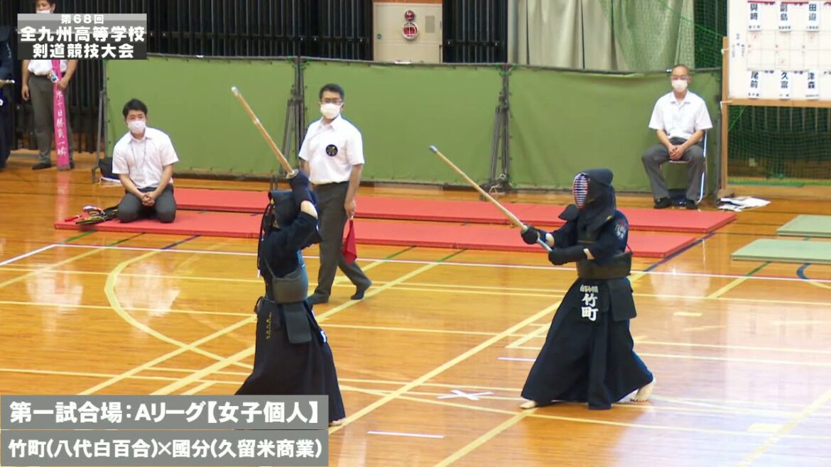 #129【女子個人1回戦】竹町知聡(八代白百合学園)×國分凛華(久留米商業)【第68回九州高等学校剣道大会】第四試合場【2021・07・04】