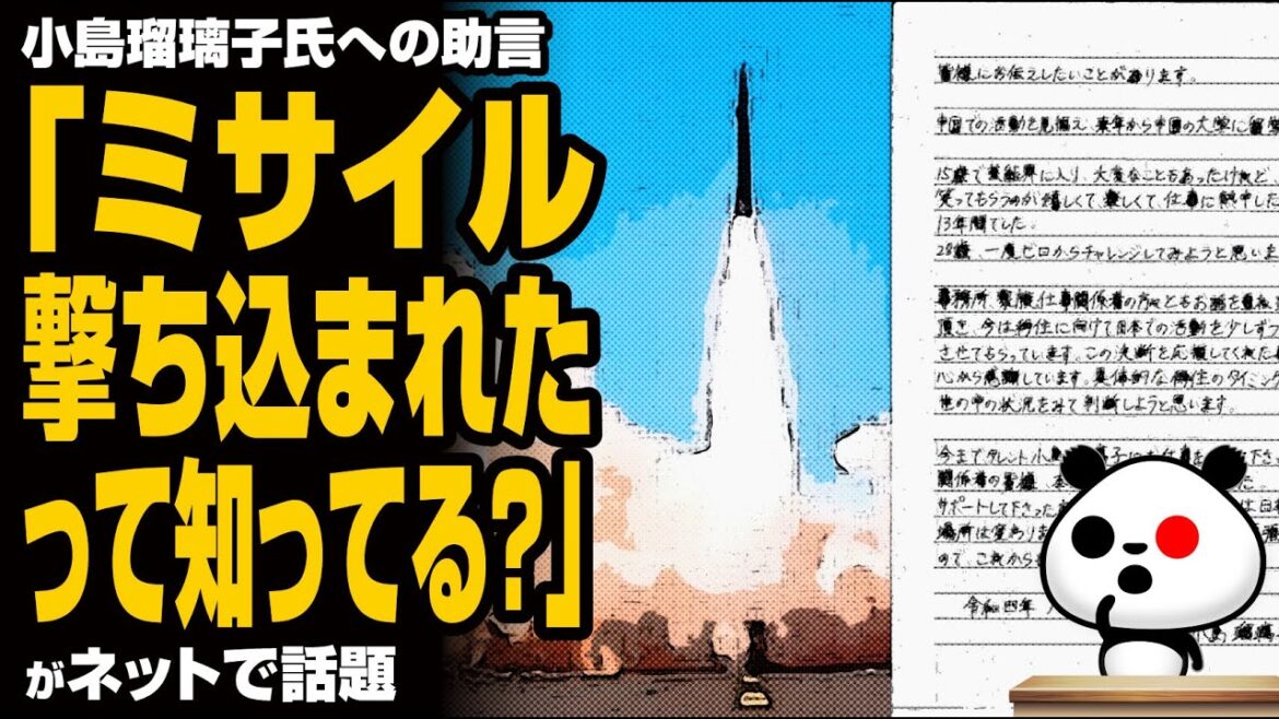 小島瑠璃子氏への助言「ミサイル撃ち込まれたって知ってる?」が話題