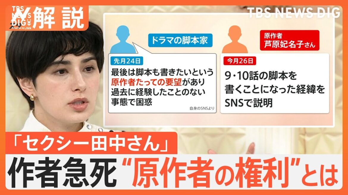 「セクシー田中さん」原作者の芦原妃名子さんが死去 “原作者の権利”とは【Nスタ解説】|TBS NEWS DIG