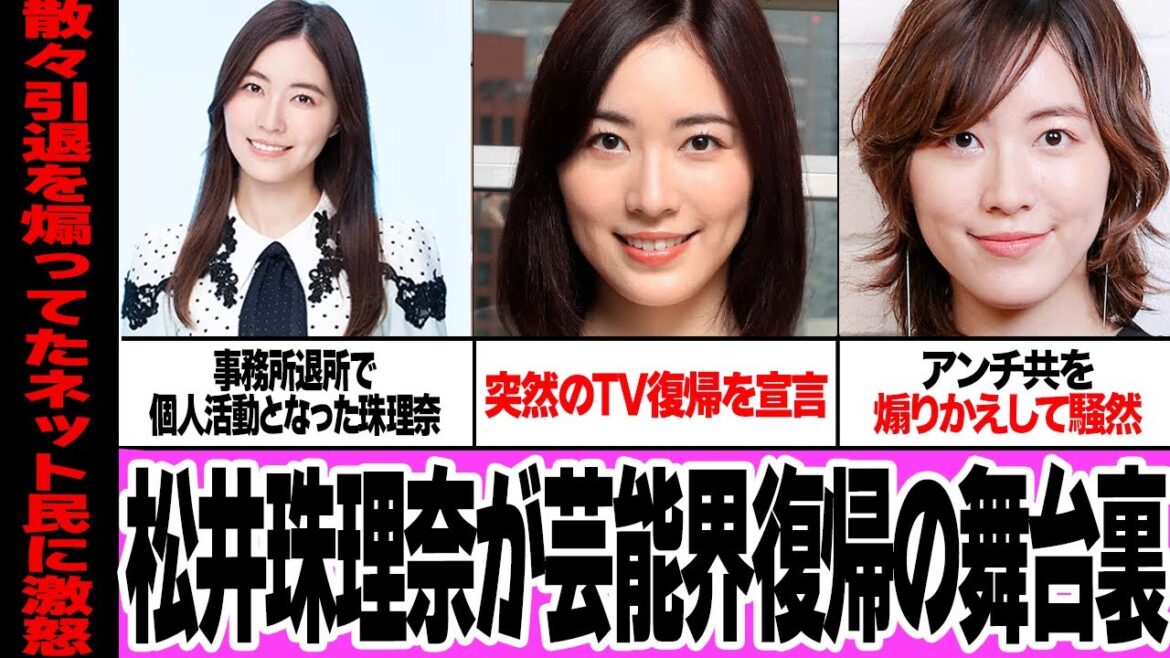 松井珠理奈が芸能界復帰を宣言した舞台裏に衝撃…『TVにかえってきます』躁鬱病で活動休止、事務所を退所した珠理奈が活動復帰を宣言した理由、アンチを煽り返した衝撃発言がヤバい【芸能】