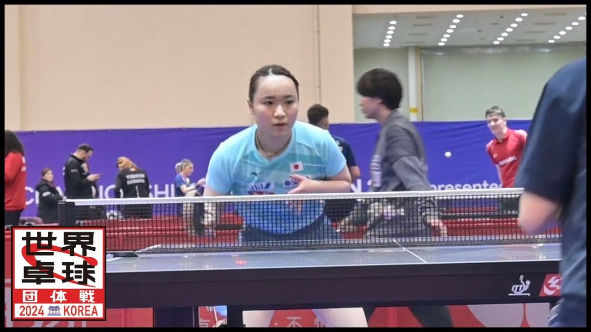 【団体戦の申し子】世界卓球9回目の出場・日本を牽引する伊藤美誠が会場練習!|世界卓球2024団体戦