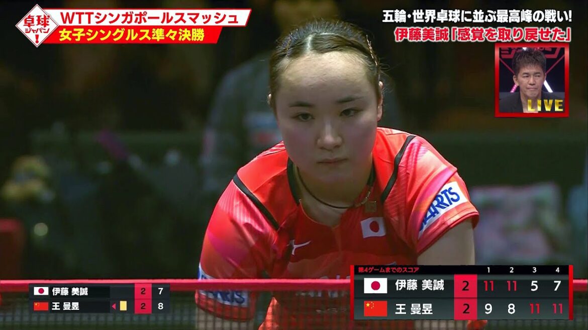 【公式】伊藤美誠「感覚を取り戻せた」国際大会シンガポールスマッシュ生放送!|卓球ジャパン!2024年3月16日