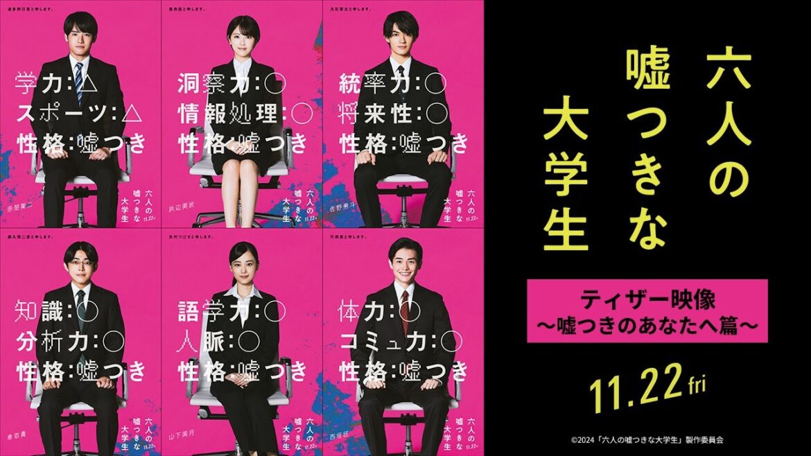 『六人の嘘つきな大学生』ティザー映像~嘘つきのあなたへ篇~<11月22日公開>