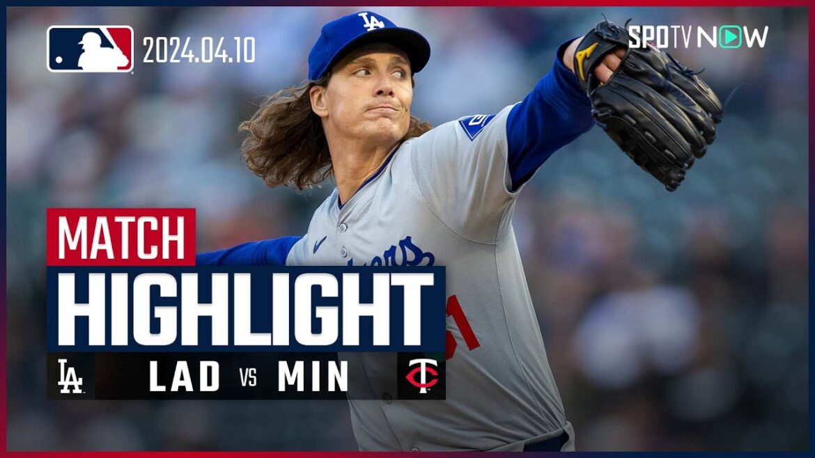 【先発グラスノーが14Kの奪三振ショー!】ドジャース vs ツインズ 試合ハイライト MLB2024シーズン 4.10