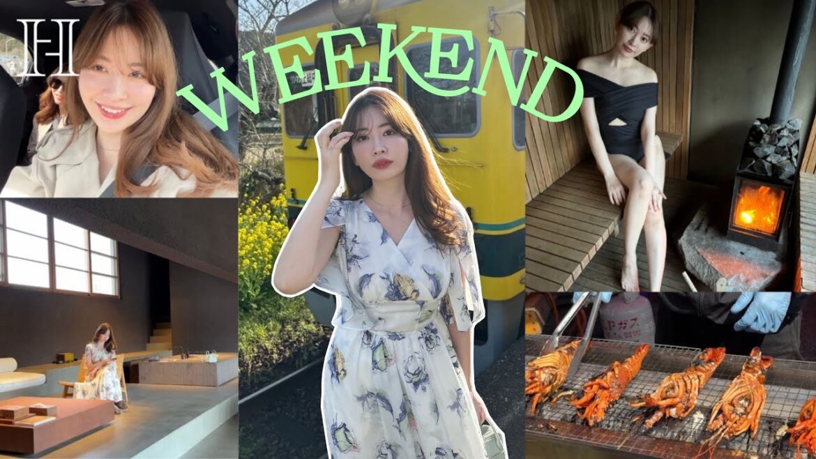 【こじはる】女子4人旅🚙 最高な休日Vlog💛お花見/失敗/サウナ付き宿