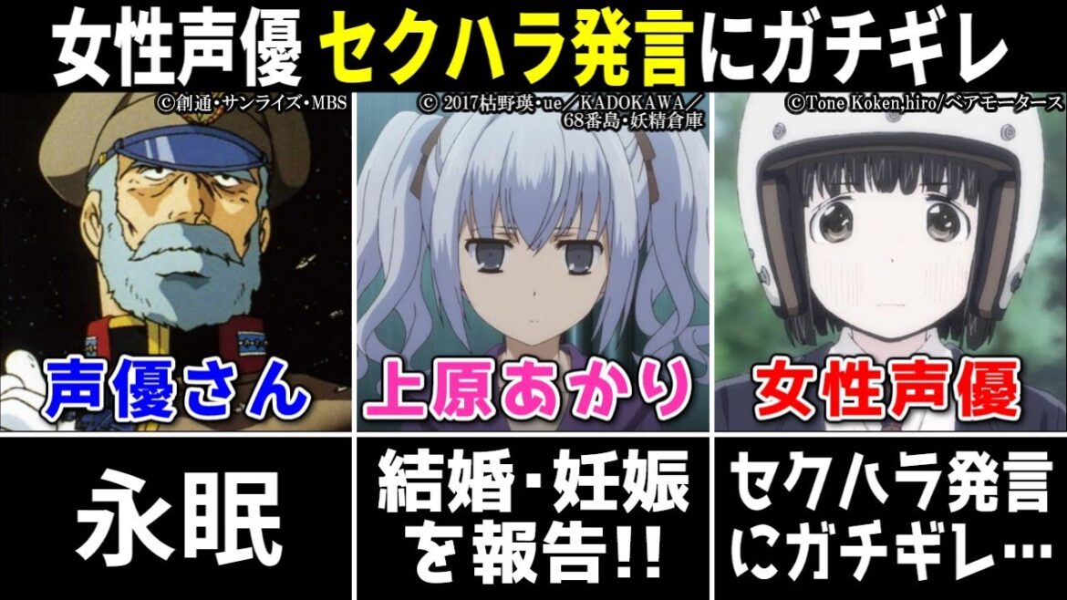 上原あかり 結婚と妊娠!!/ガンダム声優さん 永眠/女性声優 セ●ハラ発言されガチギレ/津田健次郎「徹子の部屋」出演【声優ニュース 2024.4 #5】