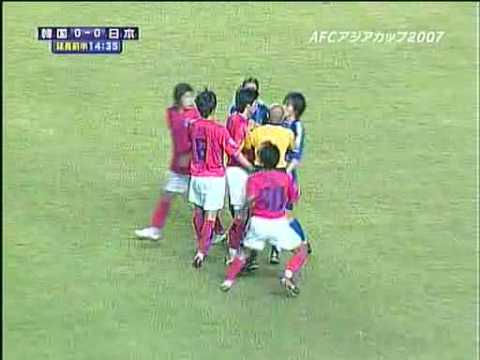 AFCアジアカップ2007 – 乱闘寸前のシーン