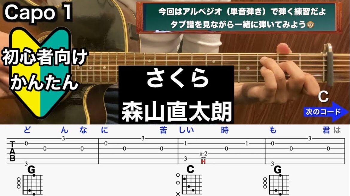 さくら/森山直太朗/ギター/コード/弾き語り/初心者向け/簡単