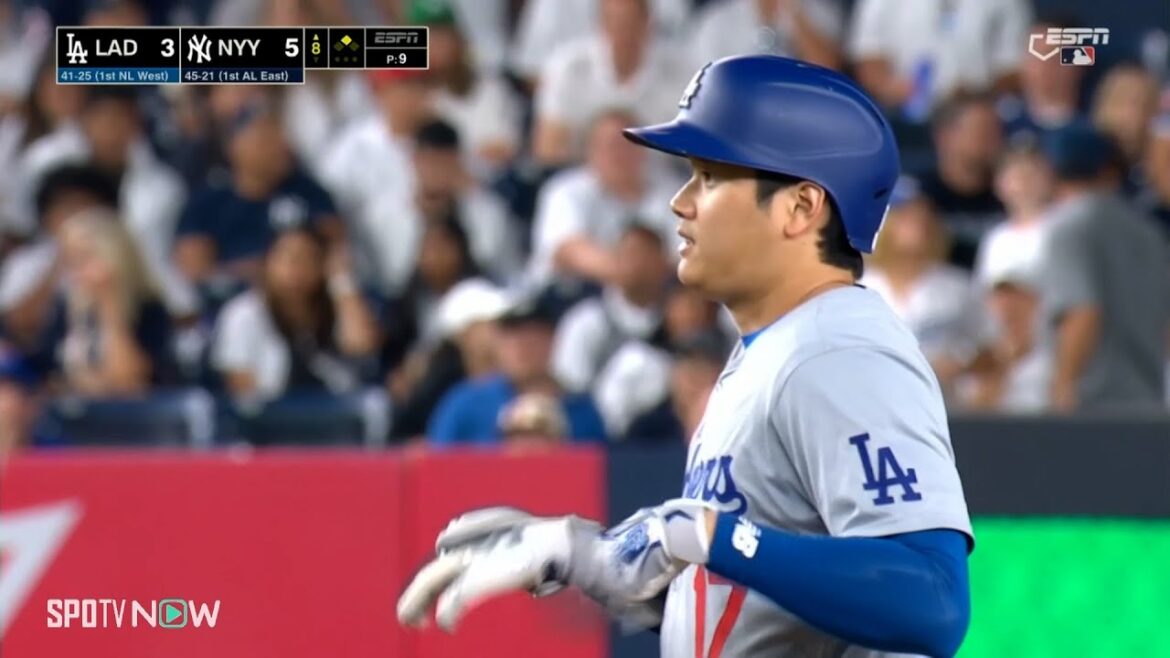 【ドジャース・大谷翔平 第4打席にツーベースヒット!】詰まった当たりも快速を飛ばしてチャンスメイク!