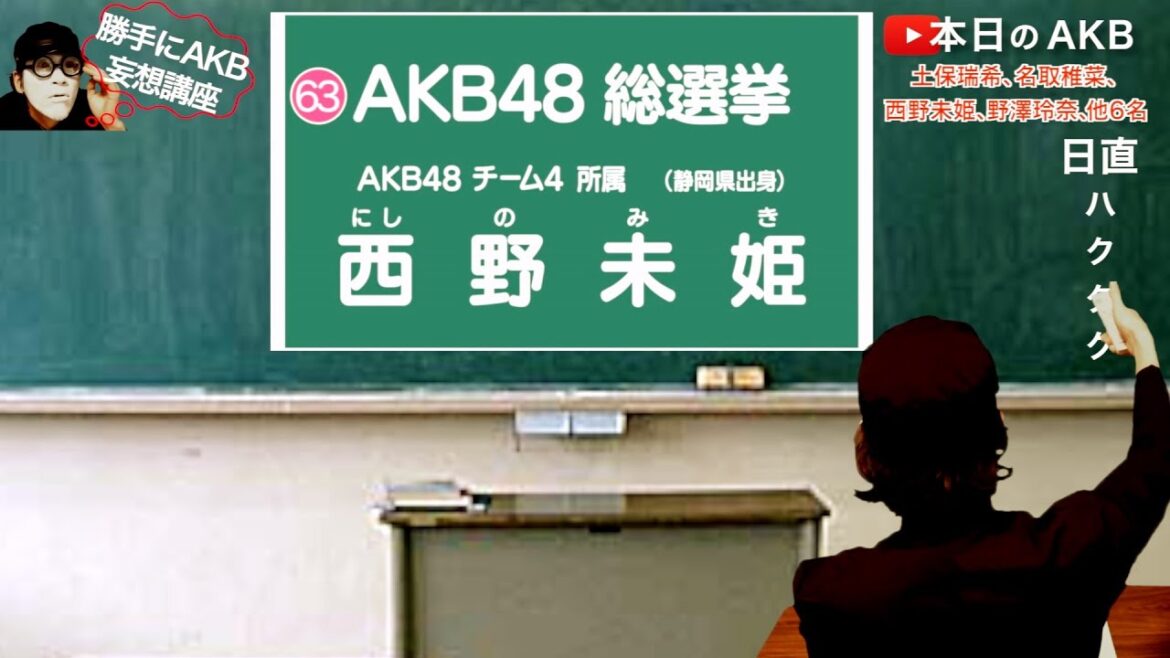 【勝手にAKB妄想講座⑦】西野未姫、坂口渚沙、佐藤七海、横山結衣、谷川聖、他5名(再生回数順)